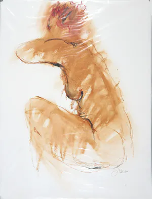 Franscz Witte - Gemengde techniek op papier, Vrouwelijk zittend naakt kopen? Bied vanaf 1!