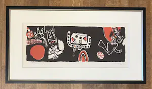 Corneille - Oude ingelijste lithografie, HOMBU, 1967 kopen? Bied vanaf 1350!