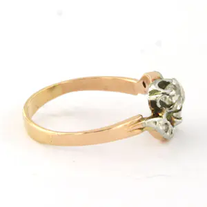 ART NOUVEAU 18k gouden ring met old mine cut en roos geslepen diamanten kaufen? Bieten Sie von 635!