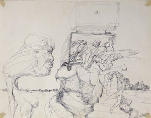 Franscz Witte - Pentekening, Verdrijving uit de stad kopen? Bied vanaf 1!