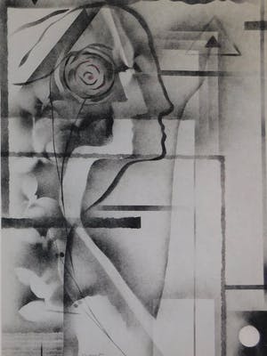 Gislain Dussart - Composition with Rose kopen? Bied vanaf 1!