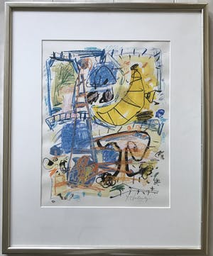 Kees Salentijn - Aquarel op papier / abstracte compositie kopen? Bied vanaf 1!