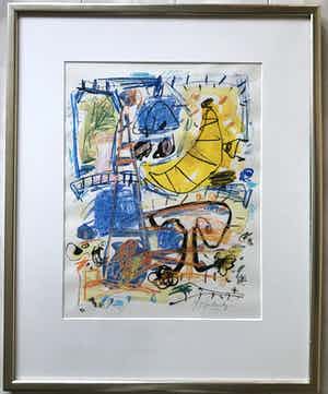 Kees Salentijn - Aquarel op papier / abstracte compositie verkocht voor € 1!