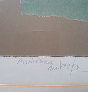 Andre van der Vossen - Tâches, collage op papier (ingelijst) kopen? Bied vanaf 395!