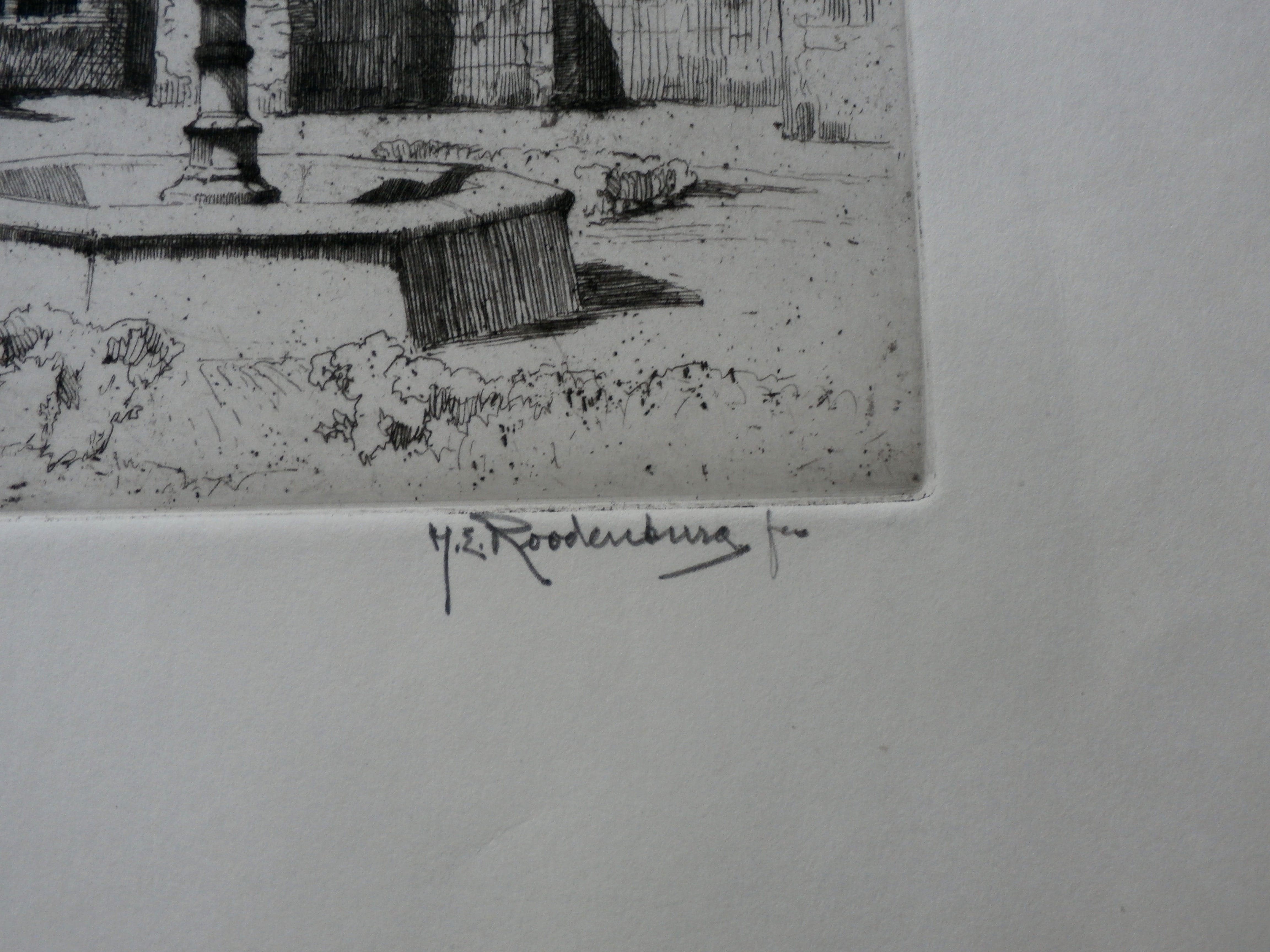 Hendrikus Roodenburg - ets: het oude hoekje (Mechelen, België) - 1928 kopen? Bied vanaf 59!