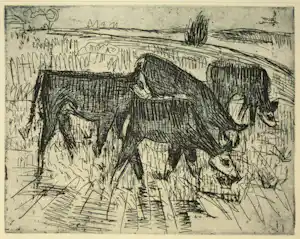 Jan Wiegers - Landschap met vier koeien verkauft für € 50!