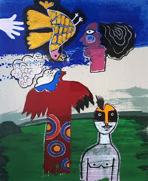 Corneille - Six reves peints, zeefdruk (prachtig ingelijst) verkocht voor € 325!