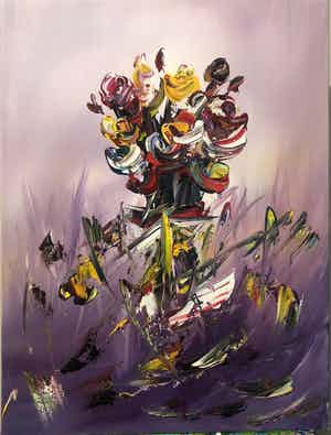 Gena - Fantasie bloemen verkocht voor € 150!