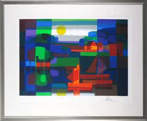 Ton Schulten - Zeefdruk, Op de vaart - Ingelijst (Groot) verkocht voor € 350!