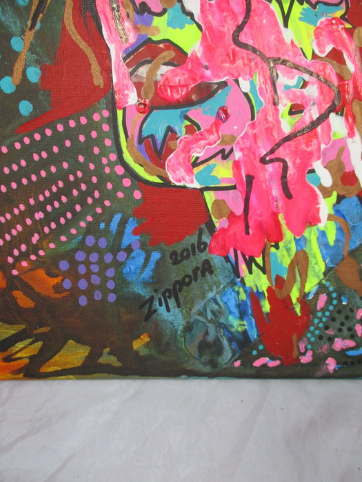 Zippora Sahanaja - gemengde techniek op canvas  kopen? Bied vanaf 50!