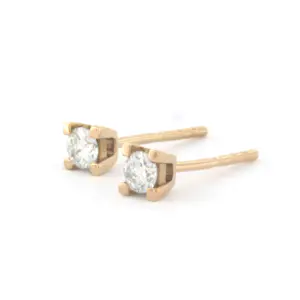 18k rosé gouden solitair oorknoppen met briljant geslepen diamant tot. 0.22ct kopen? Bied vanaf 290!