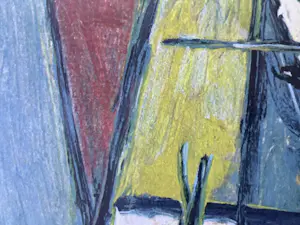 Jan Roëde - Abstracte compositie met geel, blauw en rood kopen? Bied vanaf 235!