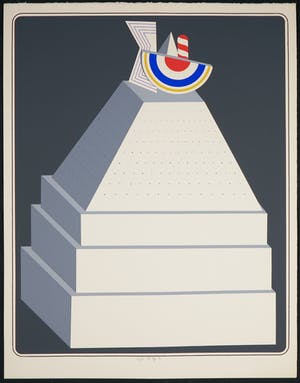Lucio del Pezzo - Zeefdruk, Pyramide kopen? Bied vanaf 40!