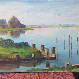 Adam Potgieter - Landschap bij meertje. kopen? Bied vanaf 40!