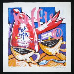 Selwyn Senatori - Zeefdruk, Koffie met opa kopen? Bied vanaf 70!