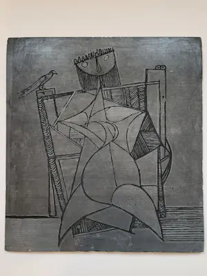 Theo Beerendonk - Originele etsplaat met cubistische vrouw - jaren '60 kopen? Bied vanaf 150!