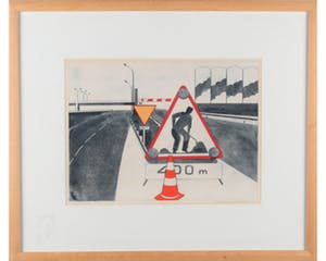 Gerard van Kerkhof - Ingekleurde ets. Titel, "Werk in uitvoering nabij Parijs". kopen? Bied vanaf 20!