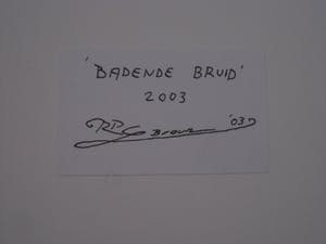 Roger Braun - Prachtig realistisch acrylverf/doek "Badende bruid" 2003 kopen? Bied vanaf 550!