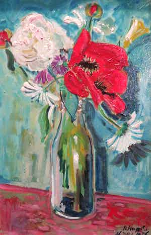 Nico Huppes - Bloemstilleven verkocht voor € 120!