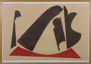 Carel Visser - Houtsnede, Zonder titel - Ingelijst kopen? Bied vanaf 60!