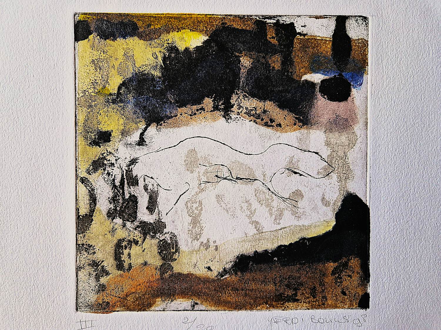 Ingrid Bouws - expressionistische kleuren-ets & aquatint - III- zeer kleine oplage (20) - 1998 kopen? Bied vanaf 31!