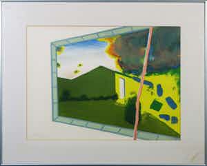 Roger Raveel - Zeefdruk, Onweder - Ingelijst verkocht voor € 400!