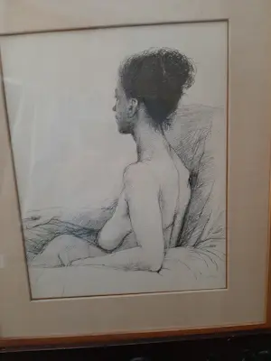 Aat Veldhoen - Rotaprint: Zittende jonge vrouw, naakt kopen? Bied vanaf 35!