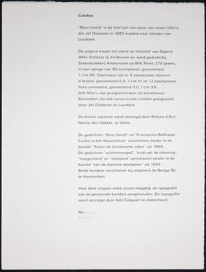 Jef Diederen - 7 Litho's naar teksten van Lucebert kopen? Bied vanaf 1!