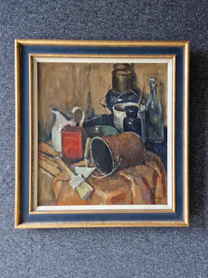 Paul van Eeden - realistisch geschilderd olieverf op doek - 1942 - schilders stilleven - GROOT! kopen? Bied vanaf 65!