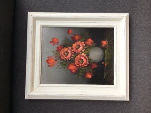 Niet of onleesbaar gesigneerd - Pot rode bloemen kopen? Bied vanaf 1!