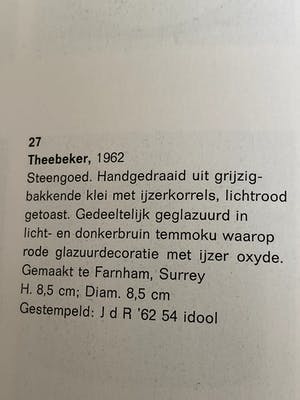 Jan de Rooden - Tenmoku Chawan kopen? Bied vanaf 50!