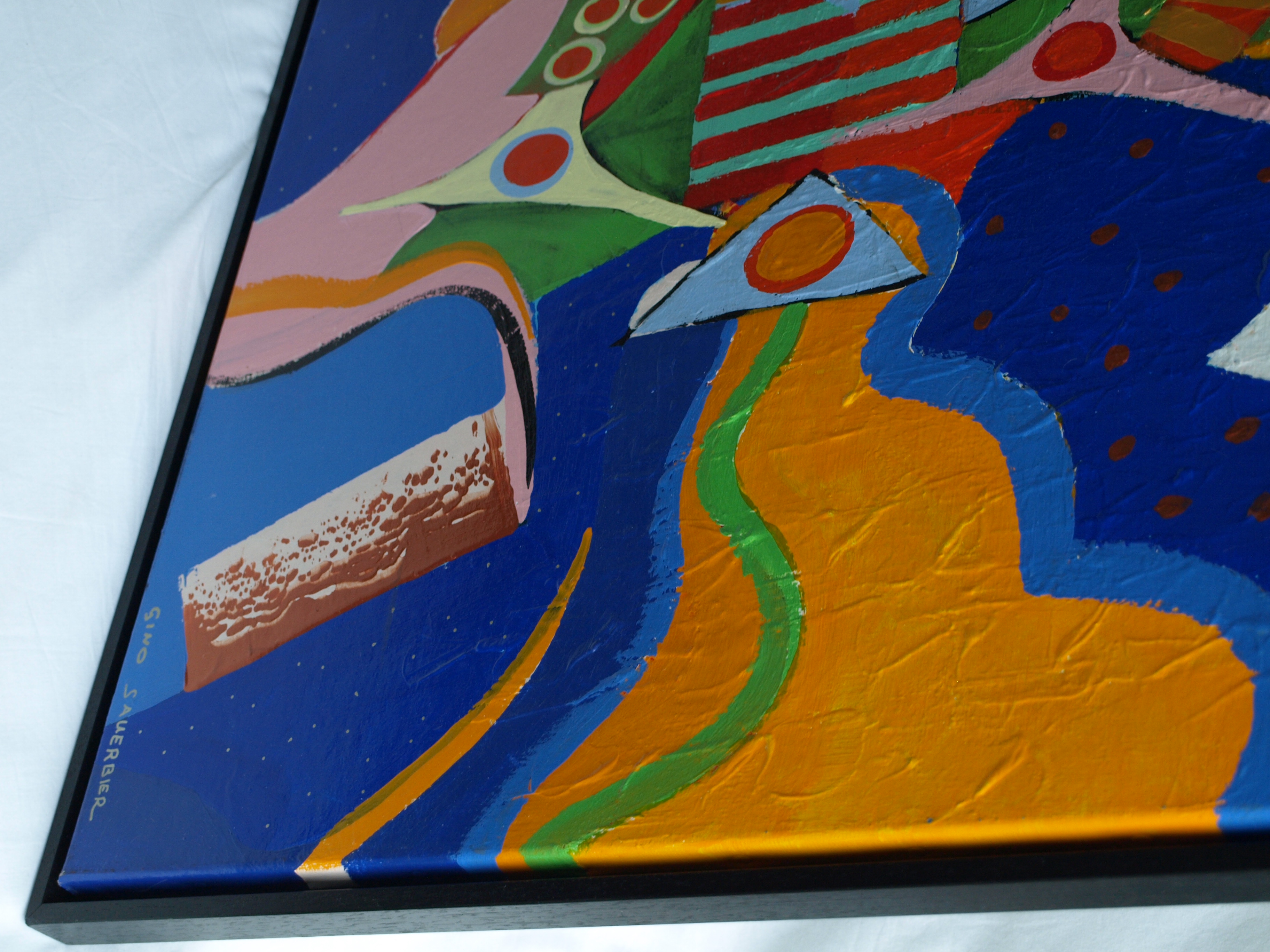 Gino Sauerbier - Acryl op doek , I Feel so good - ingelijst - GROOT - 100 x 100 cm kopen? Bied vanaf 150!