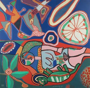 Corneille - Zeefdruk, Musique du Printemps II - Ingelijst (Groot) kopen? Bied vanaf 400!