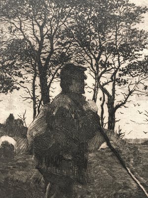 Willem Witsen - Staande Schaapherder, Ets kopen? Bied vanaf 100!