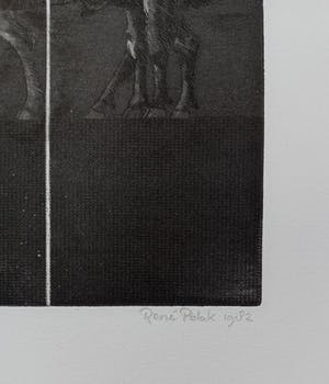 Rene Polak - Egyptische stieren, aquatint ets (zeer kleine oplage) kopen? Bied vanaf 50!