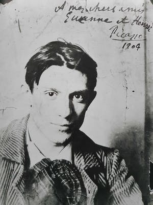 Pablo Picasso - Zwart/wit-foto met een portret van de jonge kunstenaar kopen? Bied vanaf 1!