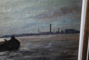 Jacobus Doeser - zeilende tjalk - olieverf op paneel, in een Heijdenrijk lijst kopen? Bied vanaf 99!