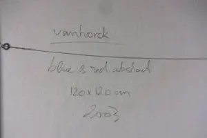 Hans Vanhorck - Olieverf op groot doek, Blue and red abstract (Groot) kopen? Bied vanaf 250!