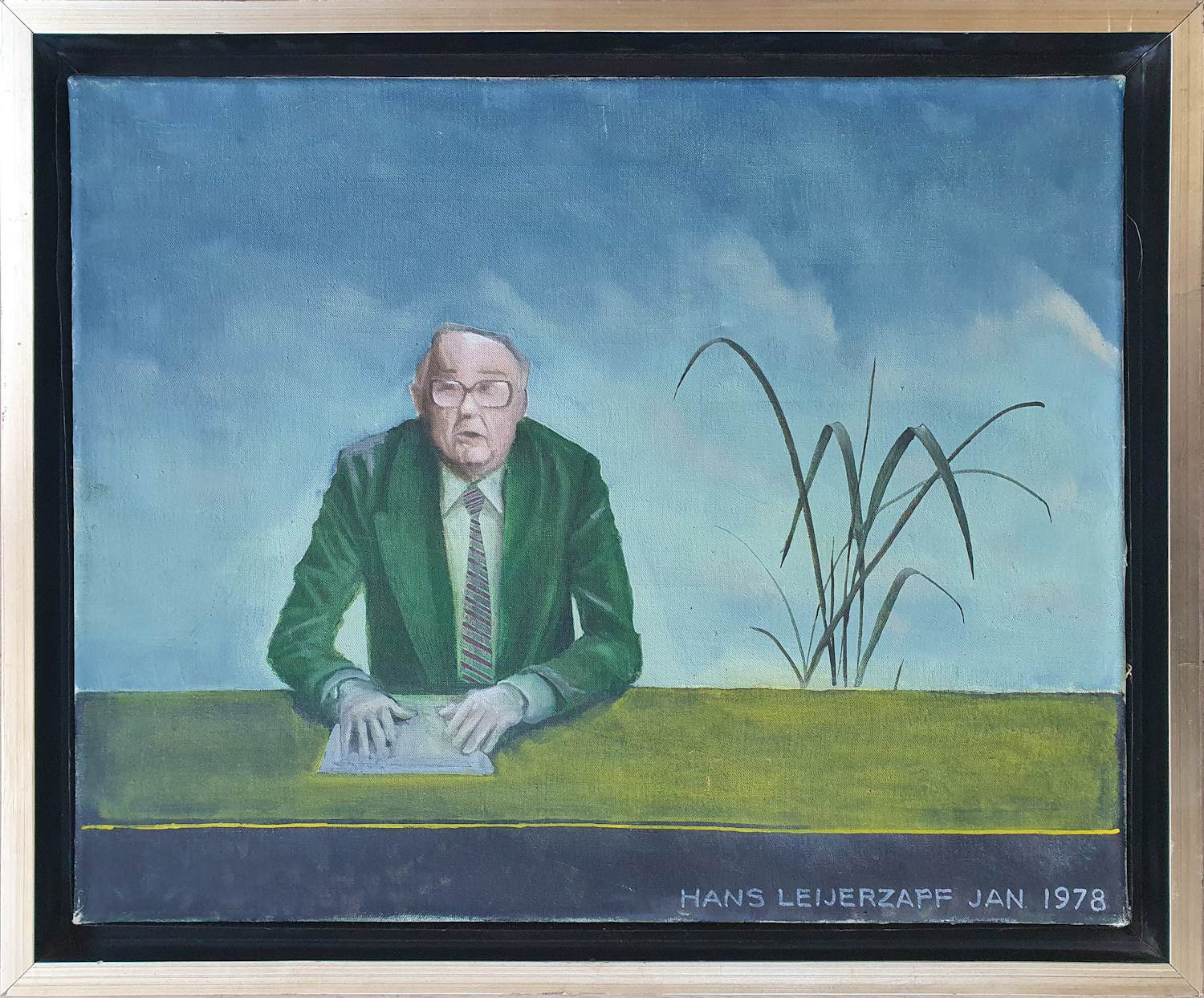 Hans Leyerzapf - Olieverf op doek: 'De spreker' (1978). kopen? Bied vanaf 355!