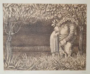 Herman Gordijn - Wandeling, aquatint ets (1963) kopen? Bied vanaf 160!