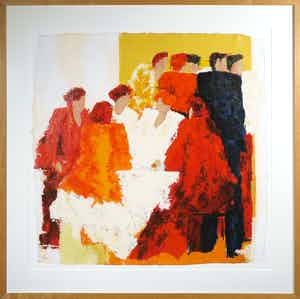 Wil Willemsen - Zeefdruk, Enjoying - Ingelijst (Groot) verkocht voor € 60!