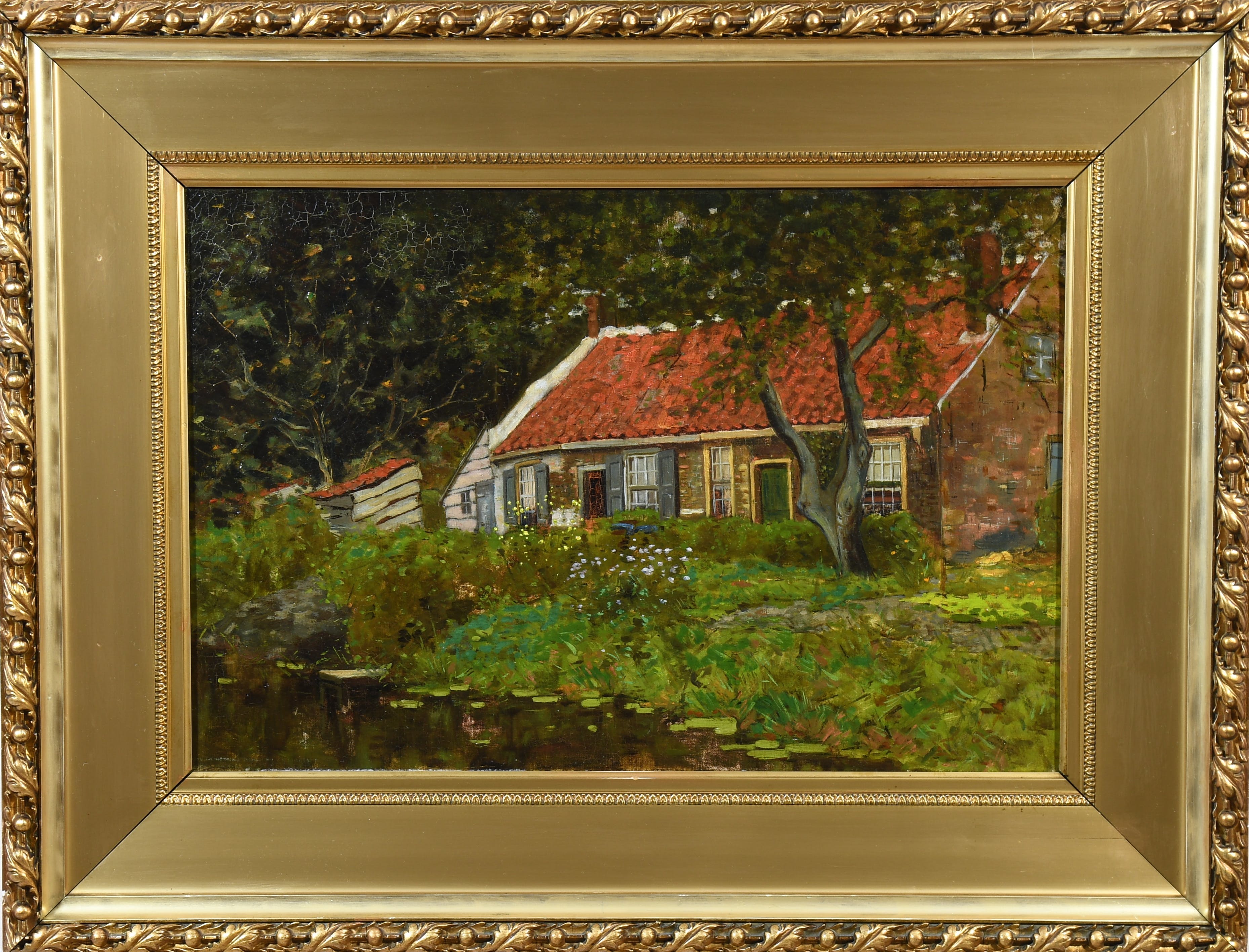 Johan Pieter van Strijen - "Duinhuisje"bij Oostvoorne - Landschap -Olieverf - Toegeschreven  kopen? Bied vanaf 145!