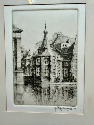 Hendrikus Roodenburg - 2 etsen Den Haag 1969 en Hindeloopen 1961, ingelijst en gesigneerd kopen? Bied vanaf 40!