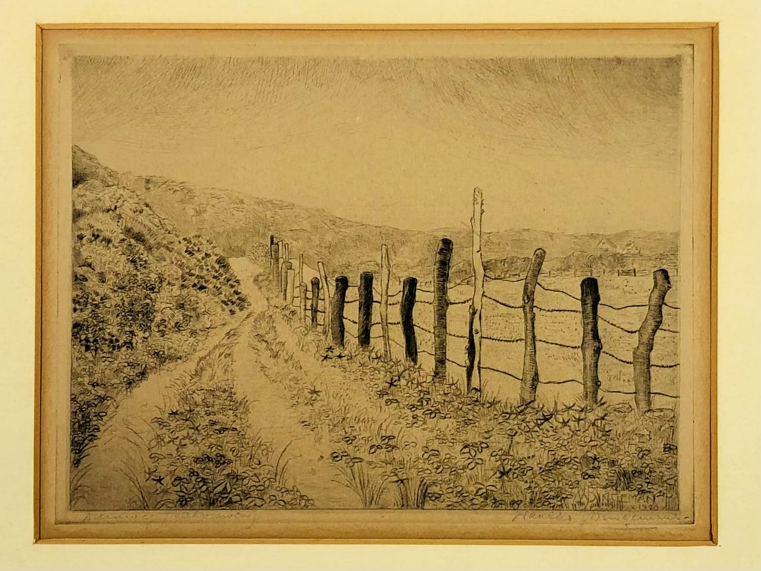 Waalko Jans Dingemans (sr.) - zonder titel (veldweg door de heuvels) verkocht voor € 35!