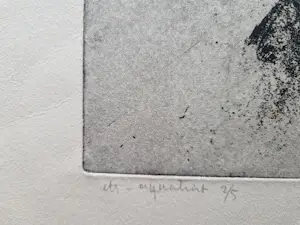 Jan Hoving - Groningen - monochrome ets&aquatint "figuur op stoel" zeer kleine oplage (5) kopen? Bied vanaf 42!