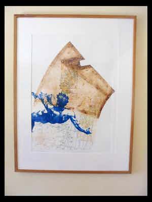 Leentje Linders - Ets en reliefdruk, Apollo thirteen I verkocht voor € 40!