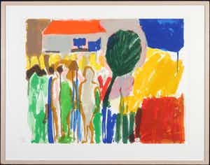 Cees Dolk - Zeefdruk, Roerend en onroerend 9 - Ingelijst verkocht voor € 35!