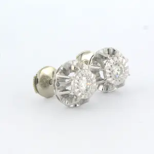 18k wit gouden oorbellen bezet met briljant geslepen diamant 0.40ct- F/G - VS/SI kopen? Bied vanaf 500!