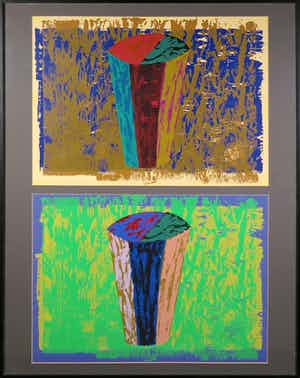 Bob Negryn - Zeefdruk, Zonder titel - Ingelijst (Groot) verkocht voor € 35!