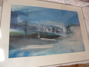 Bert Bruijn - Prachtig werk van Bert Bruijn: Gouache (groot), gesigneerd '1986'. Ingelijst. kopen? Bied vanaf 40!